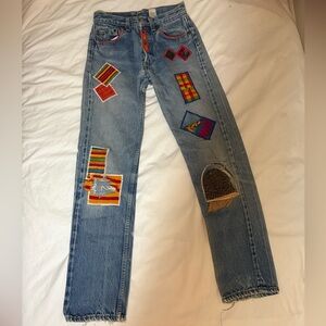 Vintage Levi's Jeans with Custom Spugelli Sportswear Patchwork